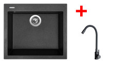 Sinks CUBE 560 Granblack + ELASTA černá matná 